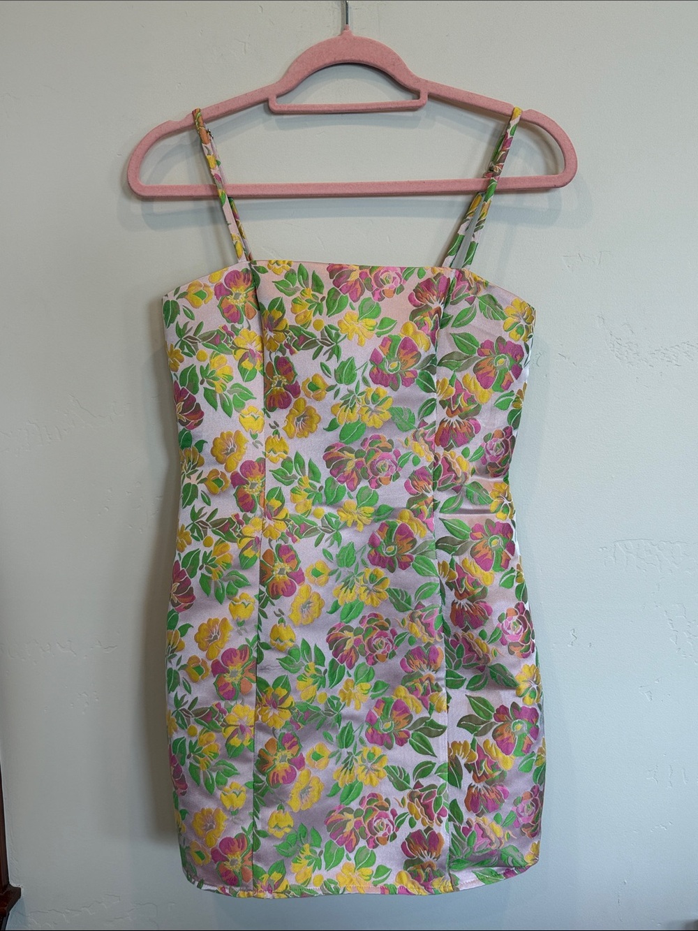 Majorelle Pearson Mini Dress in Pink and Green Floral size Small